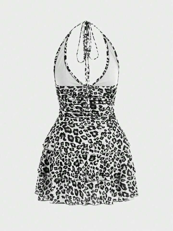 black and white leopard print dress Sassy Shortcake Cheetah Girl fitted dress in jersey Our J-Fashion Super Short Sexy