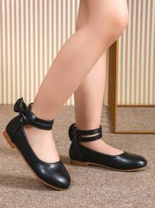 Giày Búp Bê Trẻ Em Giày Đế Bằng Màu Đen Cho Bé Gái, Giày Thể Thao Trẻ Em Xuân Thu Cho Bé Gái - màu đen - Xem 7