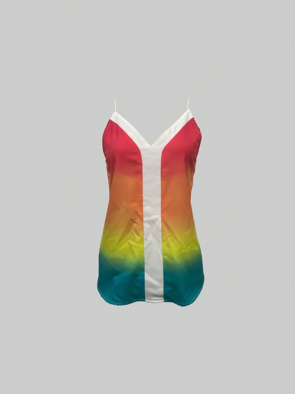 Summer Casual V-Neck Colorful Ombre Printed Camisole