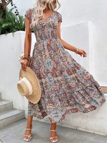 Breezaya Váy mùa hè in họa tiết Paisley cổ điển dành cho nữ - Nhiều màu - Xem 4