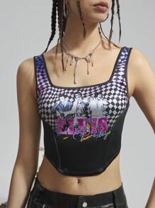 Elvis Presley X SHEIN Music Festival Sexy Women's Crop Tank Top