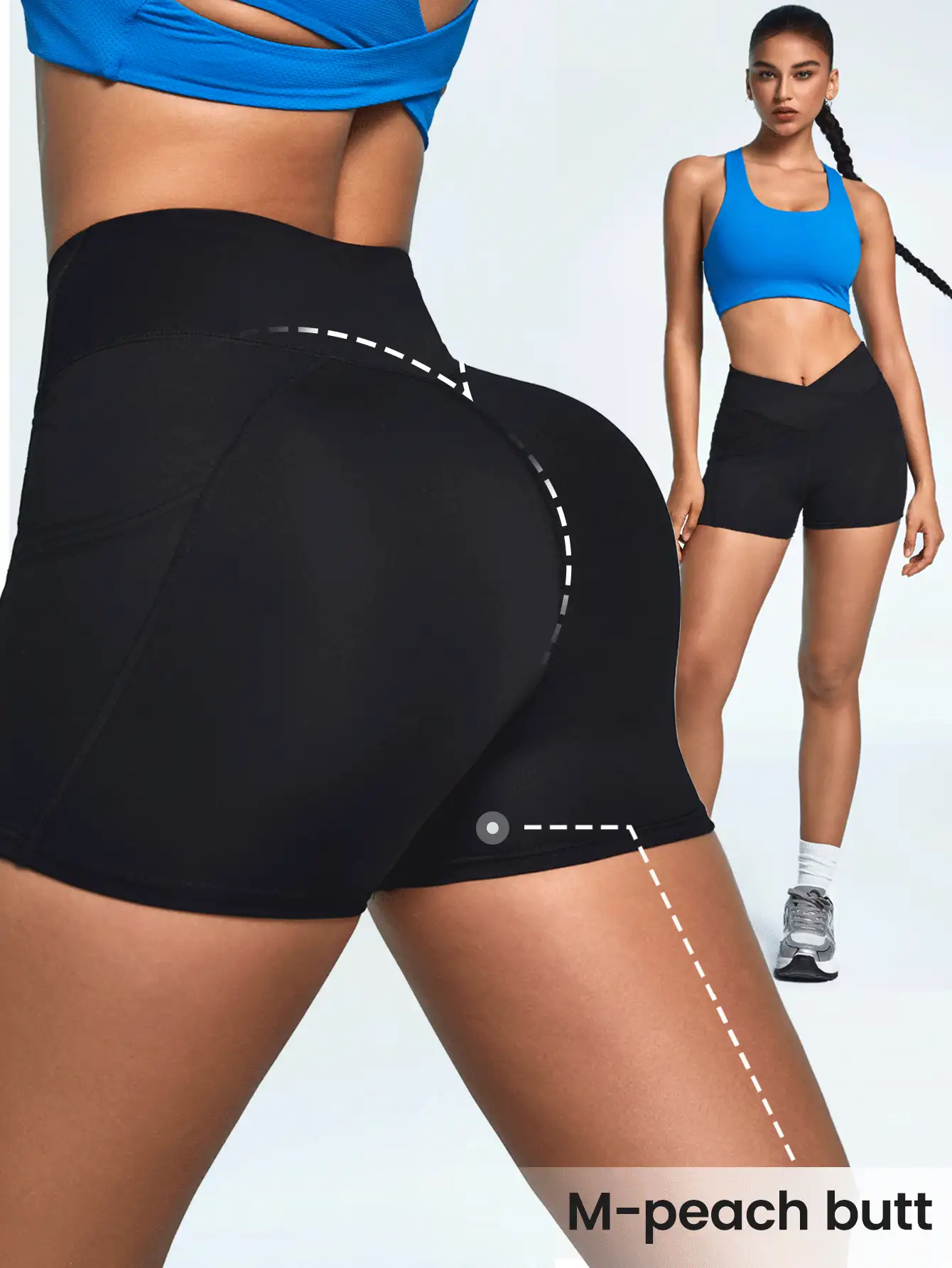 Cross Waist Tight-Fit Butt-Lifting Sports Shorts Spandex Short