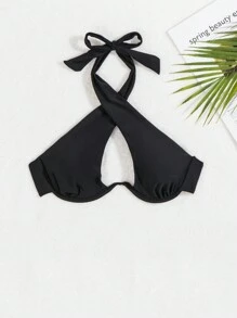 Swim SXY Top de bikini à bretelles croisées ajouré, avec armatures, pour l'été