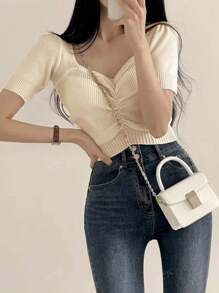 Versatile Solid Color Women's Knitwear