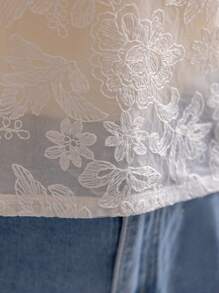 Soleia Top camisole cu dantelă albă cu îmbinare pentru femei de mărime Plus, cu bust înfășurat, top camisole în stil vacanță la plajă