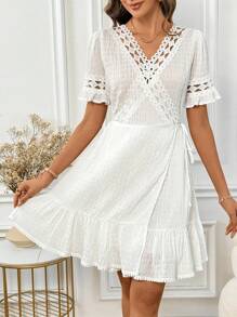 SHEIN Clasi Short Lace Summer Holiday Dress