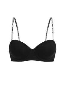 女性有模杯帶鋼圈胸罩 - 黑色 - 查看 8