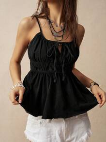 Bohemela Women's Summer Vacation Simple Solid Color Sling Top