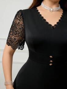 Modelyn Women's Plus Size Plain Simple Arabian Daily Clothing - Black - View 3