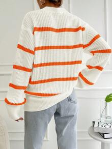 EURMUSE Maglione Colorblock A Righe Da Donna