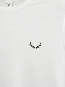 SHEIN 青少年男孩休閒純色圓領針織短袖T恤，多色4件/4套裝