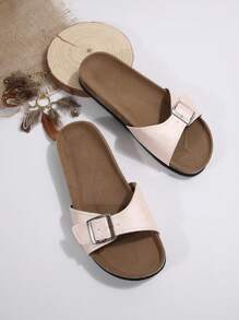 Women Summer Yellow Fashionable Soft Cork Sole Sandals - Baby Pink - View 7
