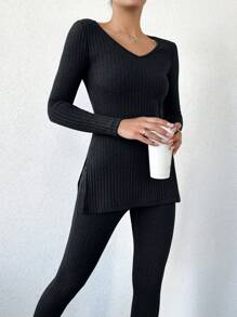 RueChic Women Two-Piece Outfits - Black - View 5