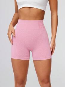 6 piezas de shorts deportivos para mujeres con banda de cintura con letras - Multicolor - Ver 4