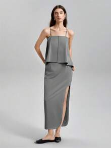 BizChic Women's High Low Hem Tank Top - Black - View 5