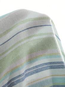 DAZY Áo sơ mi dài tay cổ bẻ thoáng khí kẻ sọc cho nữ, trang phục công sở thường ngày, xuân/hè - màu xanh lá - Xem 3