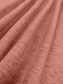 SHEIN Unity Women's Plain And Simple Daily Short Sleeve Sweater - Pink - View 4