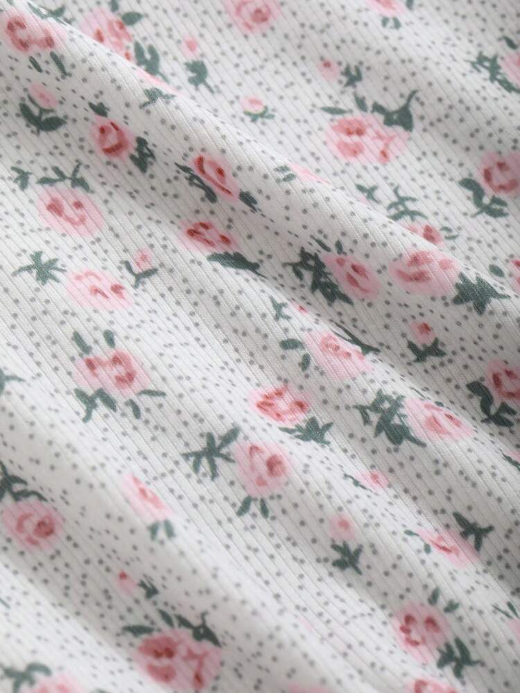 Women's Spring/Summer Ditsy Floral Slim Fit Long Sleeve T-Shirt With Square Neckline Y2k,Fall Clothes