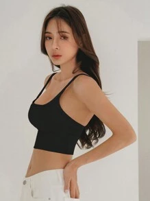 DAZY Women's Solid Color Simple Summer Sports Bra