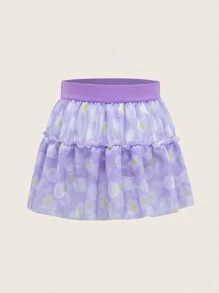 Tween Girl Daisy Printed Cover-Up Top & Beachy Midi Skirt, Perfect For Beach Party