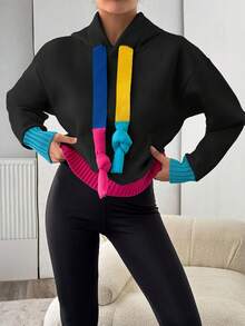 SHEIN Cottnline Women's Color Block Hoodie