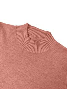 SHEIN Unity Women's Plain And Simple Daily Short Sleeve Sweater - Pink - View 6