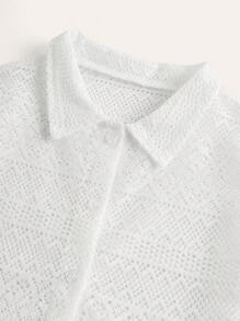 Lace  Style Girls' Vacation Shirt - White - View 5