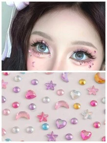 ROMWE Fairycore Decoração de brilho cintilante e jóia facial para mulheres