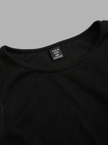 SHEIN EZwear 2 Set Plus Size Round Neck Thick Strap Padded Camisole And Tank Top, Suitable For Summer - Black and White - View 6