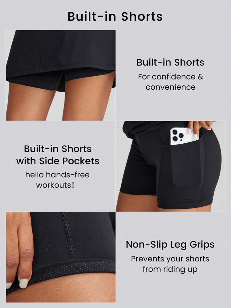 Step Out Skirt With Built-In Shorts Pocket Anti-Slip Light Support Studio Gym Daily Summer Quick Dry Moisture Wicking