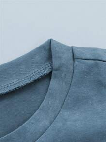 女士无袖字母印花派对背心，街头休闲夏季款 - 藍色 - 查看 3