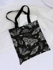 ROMWE Goth Butterfly Print Double-Sided Shoulder Canvas Bag, Butterfly Bag - Multicolor - View 4