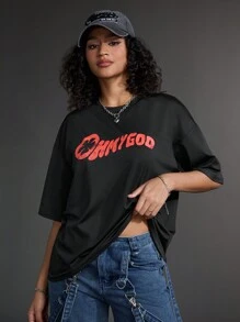 Streetz SHEIN Sport Women's Fashionable Casual Fit Casual Sport T-Shirt With Printing, Versatile