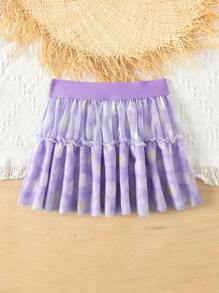 Tween Girl Daisy Printed Cover-Up Top & Beachy Midi Skirt, Perfect For Beach Party