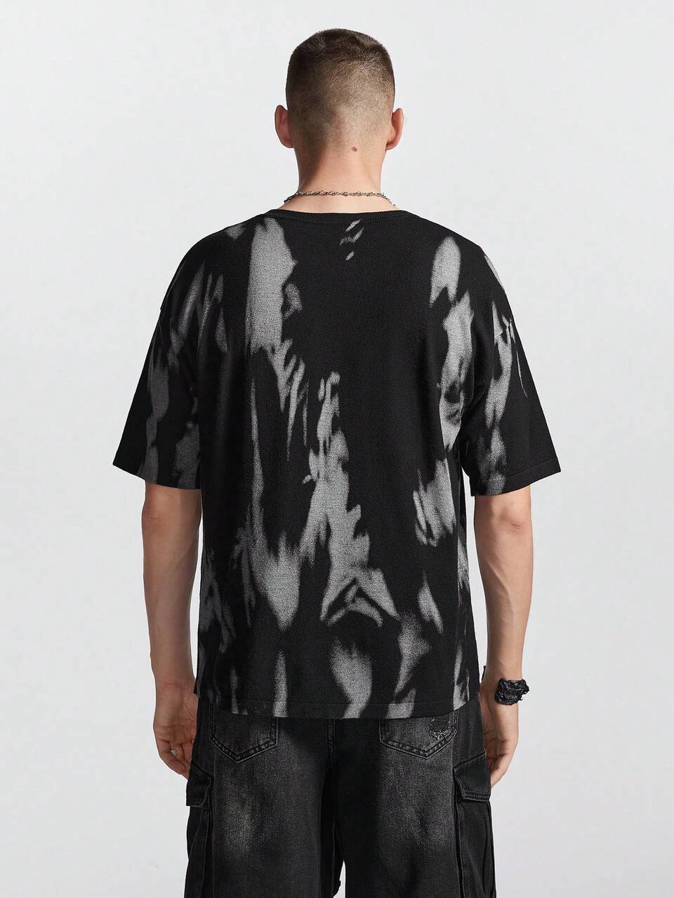 Men's Fashion Printed Short Sleeve Knit Top