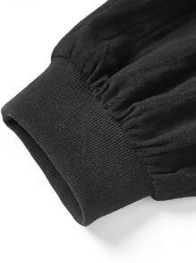 Manfinity EMRG Pantalones casuales para hombre con diseño de corte asimétrico a la moda - Negro - Ver 3