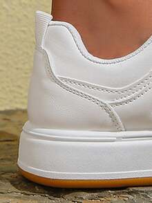 1 双男女休闲运动鞋，适合春秋季校园、户外和学生活动 - 白色 - 查看 2