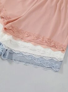 SHEIN Bộ 3 bộ đồ ngủ đơn giản màu trơn cho nữ, kích thước chuẩn/thường ngày, bộ đồ mặc ở nhà - Nhiều màu - Xem 7