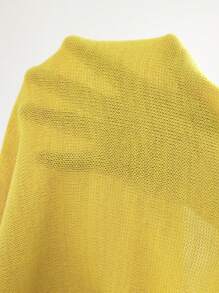 SHEIN Swim Women's Fashion Summer Solid Color Knitted Slim Fit Vest Cover Up - Yellow - View 6