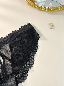 Quần lót ren cỡ lớn gợi cảm (One Piece) - màu đen - Xem 4