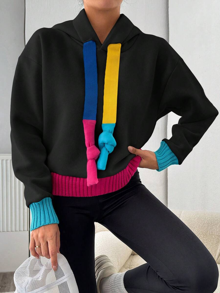 SHEIN Cottnline Women's Color Block Hoodie