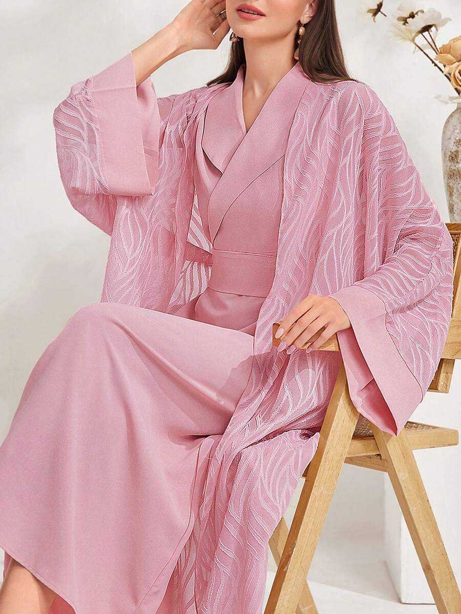 Al Najma Women's Simple Daily Abaya Dress (Arabic Style) - Dusty Pink - View 1