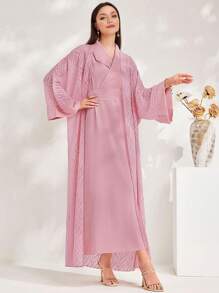 Al Najma Women's Simple Daily Abaya Dress (Arabic Style) - Dusty Pink - View 8