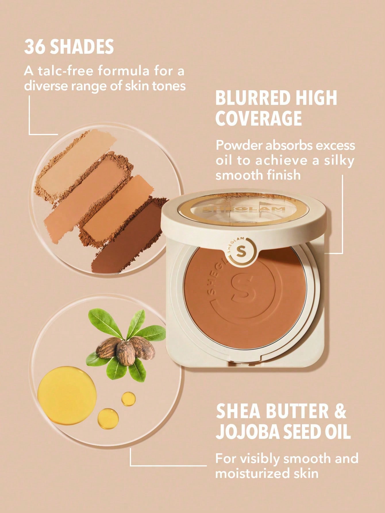 Skin-Focus High Coverage Powder Foundation-Linen 3