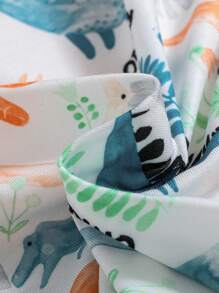 SHEIN Leap Crew 3pcs Young Boy Casual & Comfortable Round Neck T-Shirt Set, School, Campus, College - Orange - View 3