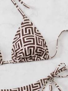 Swim Chiccia Set Bikini Stampato Geometrico per Donne, Spiaggia Estiva