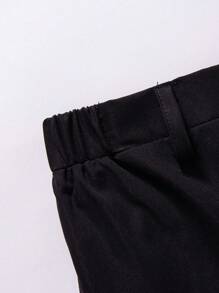 SHEIN 青少年男孩 4 件套绅士服装套装：长袖白衬衫、翻领西装外套、翻领背心和黑色长裤 - 适合生日派对、晚会、婚礼 - 彩色 - 查看 3