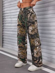 SHEIN EZwear 女士印花休閒日常牛仔褲 - 彩色 - 查看 6