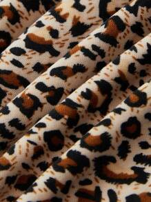 Comfortcana 3pcs Women Short Sleeve Leopard Print Cropped Tight Casual T-Shirts, Summer Pullover Suitable For Going Out - Multicolor - View 7