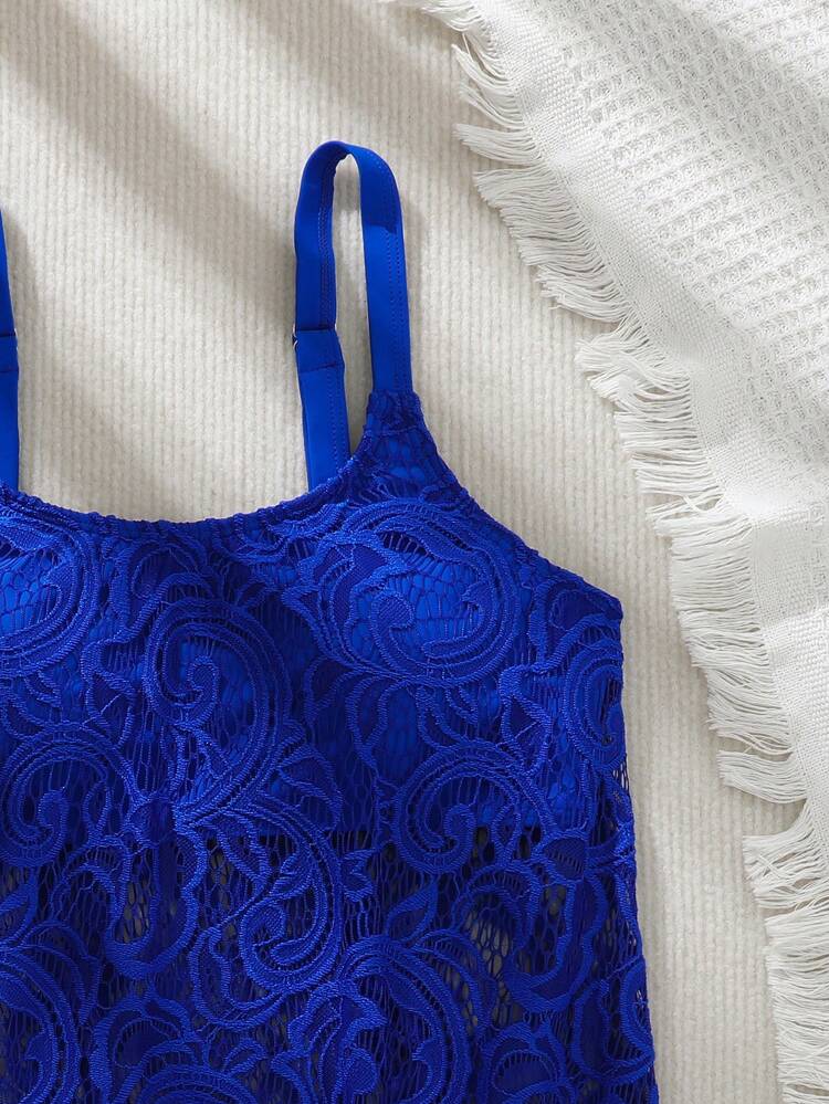 Solid Color Spaghetti Strap Tank Top And Side Tie Tankini Bottom Separates Tankini Swimwear Set, Perfect For Beach Pool Wear Summer